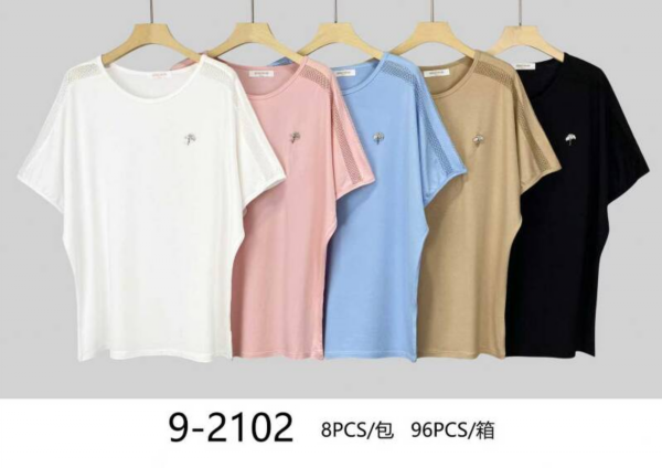 Bluzki damskie Roz Standard, Mix Kolor Paczka 8 szt